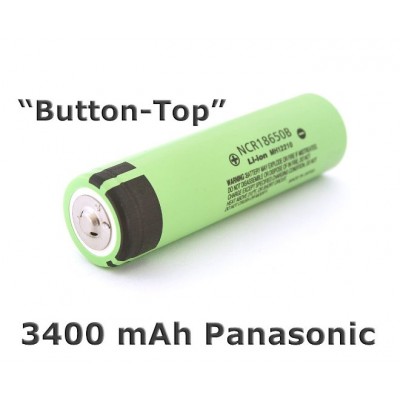 NCR18650B CON TETON BATERIA DE LITIO PANASONIC 3.6V, 3100MAH 18.2X69MM