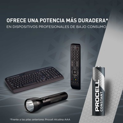 Pila alcalina PROCELL Constant Power Industrial BY DURACELL LR3, AAA (Caja de 10 unidades)