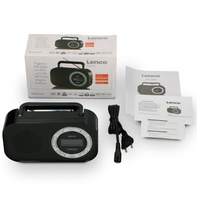 PR2700 Radio FM con función de autoapagado, despertador, reprodcutor MP3 mediante conexión USB de Lenco