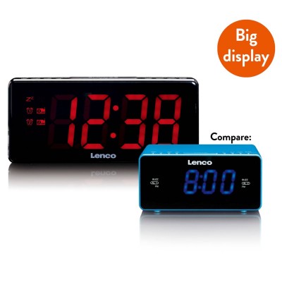 CR-30BK Radio reloj despertador digital pantalla extra grande XXL de Lenco