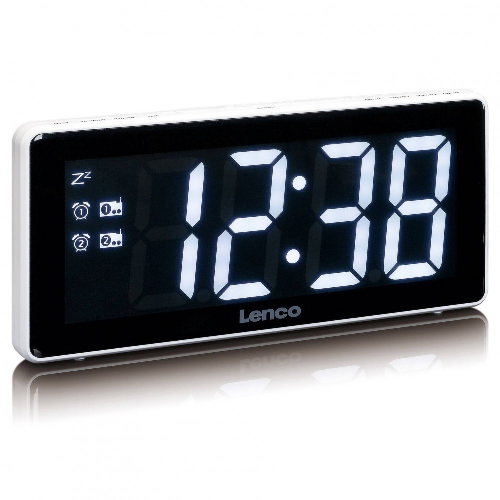 CR-30WH Radio reloj despertador digital pantalla extra grande de Lenco
