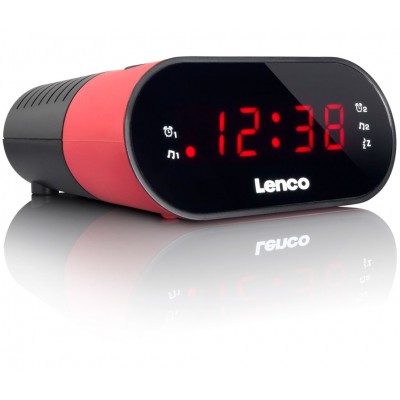 CR-07 Pink Radio reloj despertador digital con PLL FM y pantalla LED de Lenco