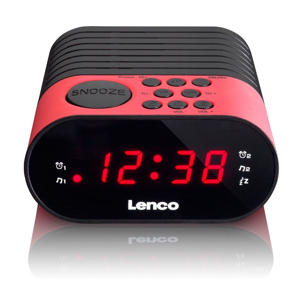 CR-07 Pink Radio reloj despertador digital con PLL FM y pantalla LED de Lenco