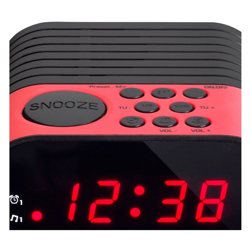 Radio Reloj Despertador FM Pantalla LED Rojo Philips®
