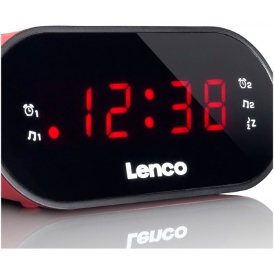 CR-07 Pink Radio reloj despertador digital con PLL FM y pantalla LED de Lenco