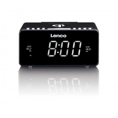 CR-550BK Radio reloj despertador con cargador inalámbrico y USB de Lenco