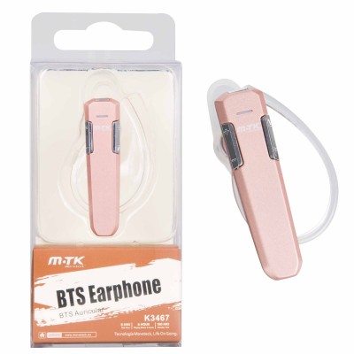 Auricular Manos Libres Bluetooth Estereo K3467 Oro Rosa