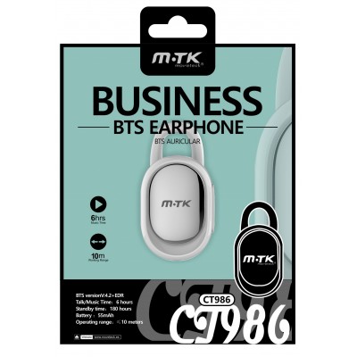 CT986 BL Auriculares Bluetooth Lock, función Rellamada , Blanco