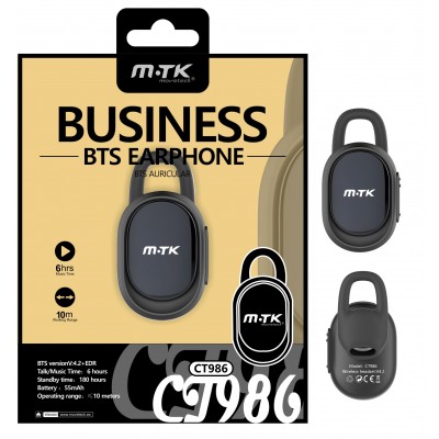 CT986 NE Auriculares Bluetooth Lock, función Rellamada , Negro