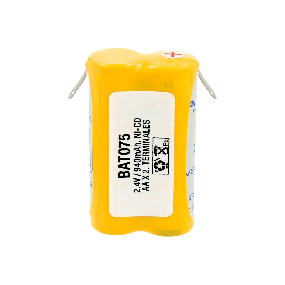 Pack de Baterías de reemplazo 2.4V/940mAh Ni-Cd - AA/RC6 X 2, Terminales Pack de Baterías de reemplazo 2.4V/940mAh Ni-Cd - AA/RC6 X 2, Terminales