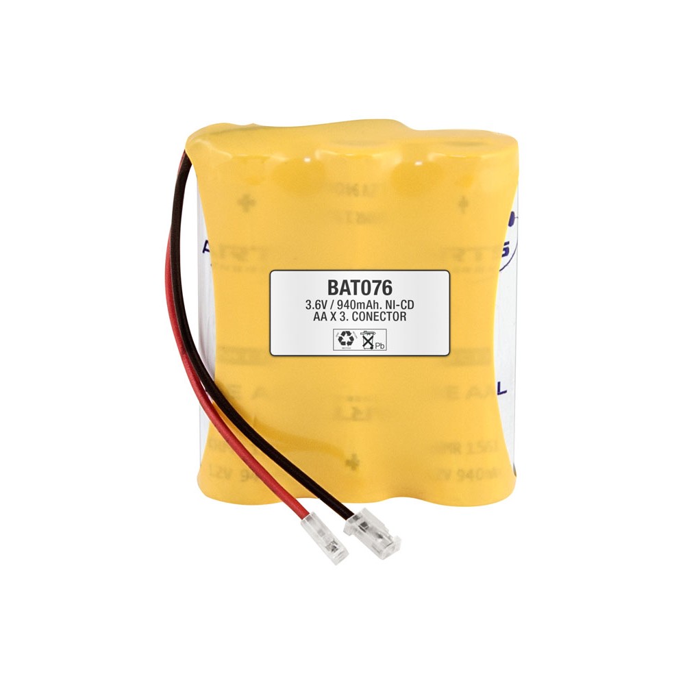 Pack de Baterías de reemplazo 3.6V/940mAh Ni-CD - AA/RC6 X 3, Conector Pack de Baterías de reemplazo 3.6V/940mAh Ni-CD - AA/RC6 X 3, Conector
