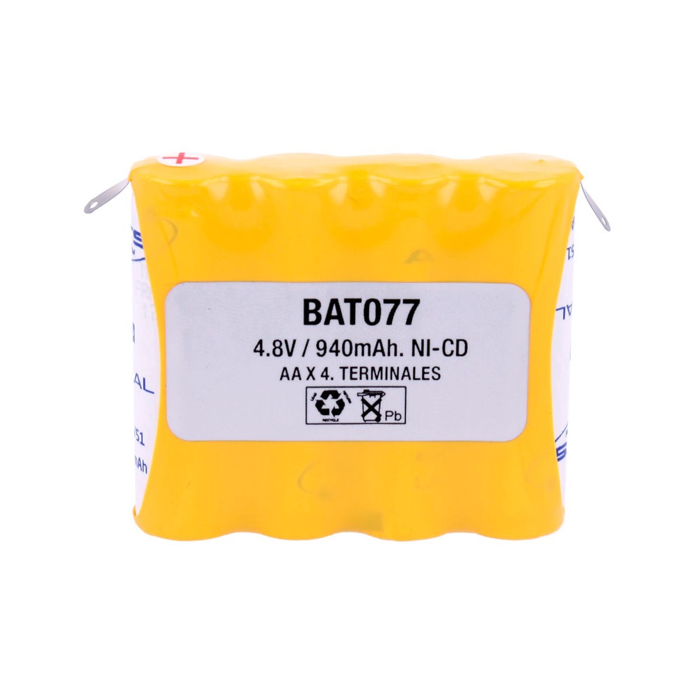 Pack de Baterías de reemplazo 4.8V/940mAh Ni-CD - AA/RC6 X 4, Terminales Pack de Baterías de reemplazo 4.8V/940mAh Ni-CD - AA/RC6 X 4, Terminales