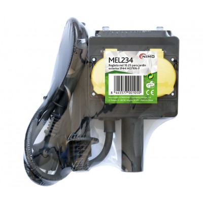 Regleta de red para Jardin 1E:2S + interruptor exterior IP44 HO7RN-F