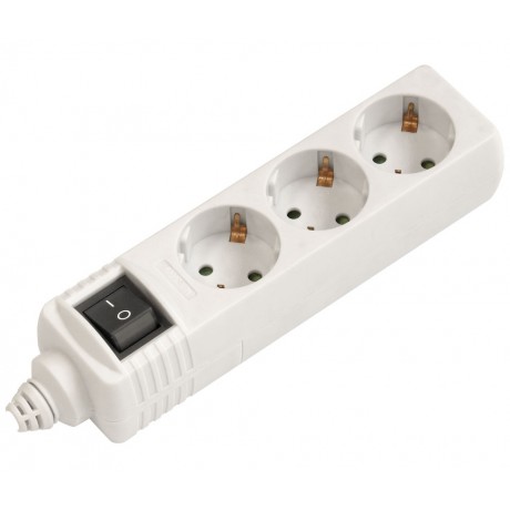 Regleta Enchufes 3 Tomas con Interruptor NIMO MEL-001 1E:3S Blanco