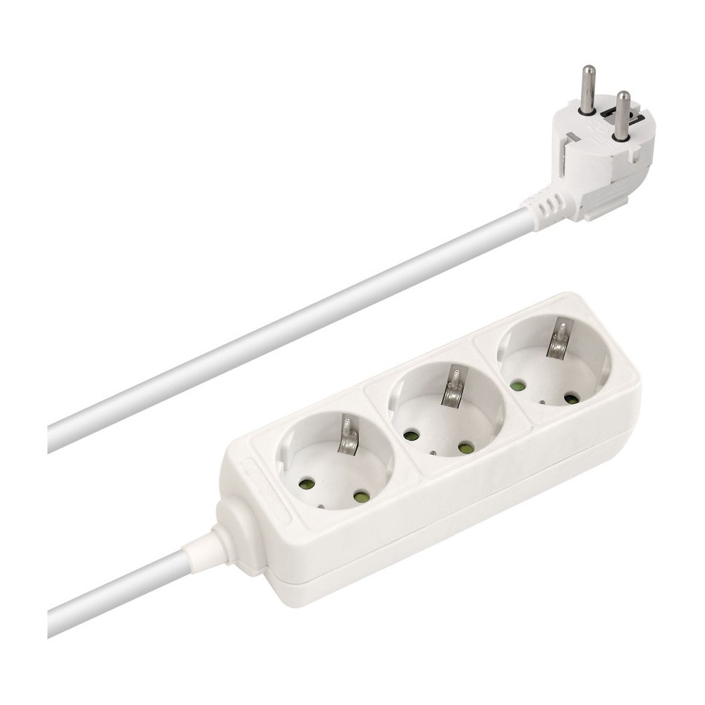 Regleta Enchufes 3 Tomas con Interruptor NIMO MEL-001 1E:3S Blanco