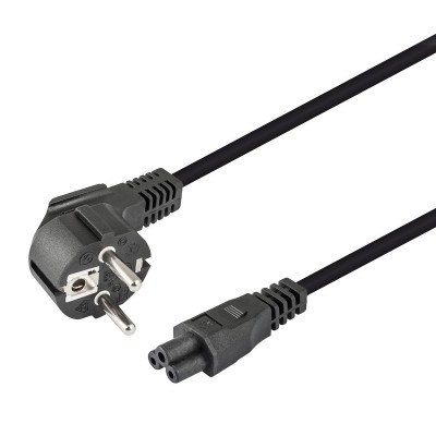 Cable alimentación Schuko acodado CEE 7/7 a hembra IEC C5