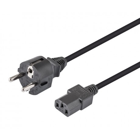 Cable de alimentación Schuko recto CEE 7/7 a hembra IEC C13 2.0m
