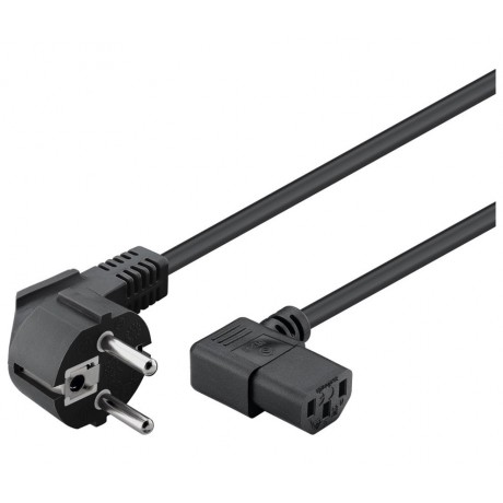 Cable alimentación Schuko CEE 7/7 a hembra IEC C13 acodados 2.0m (2 unidades)