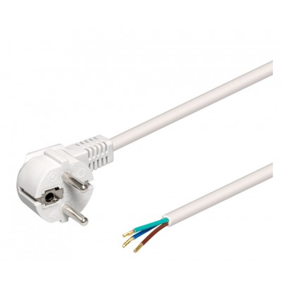 Cable de alimentación Schuko acodado CEE7/7 a hilos desnudos 2.0m (2 unidades)