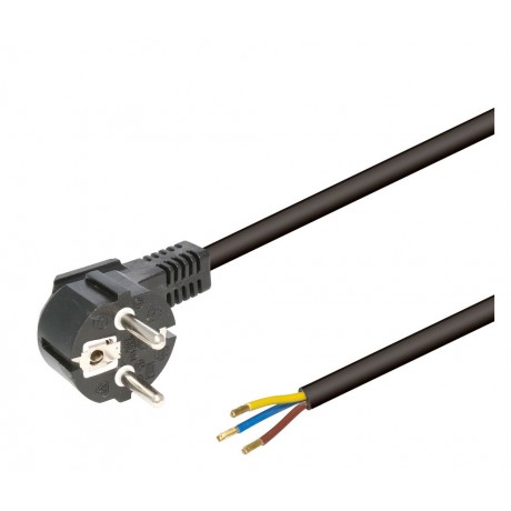 Cable de alimentación Schuko acodado CEE7/7 a hilos desnudos 2.0m (2 unidades)