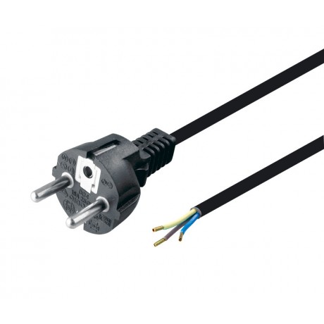 Cable de alimentación Schuko recto CEE7/7 a hilos desnudos 1.5m (2 unidades)