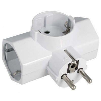 Adaptador de red 1 macho a 3 hembras Schuko (3 unidades)