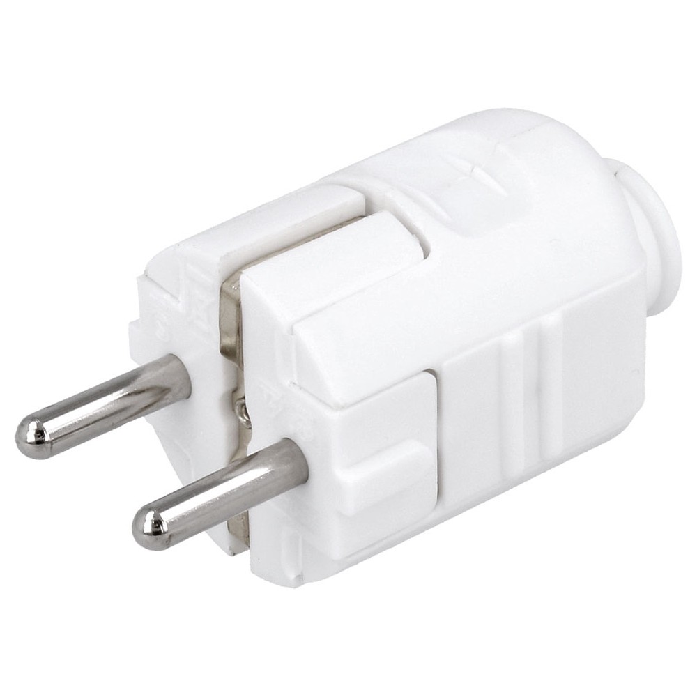 Adaptador Enchufe Shuko Europeo con Tierra Blanco