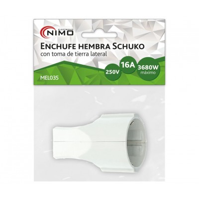 Enchufe hembra schuko con Toma Tierra lateral (10 unidades)