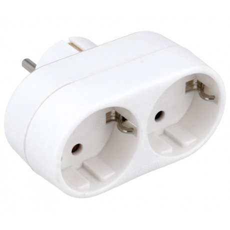 Adaptador de red 1 macho a 2 hembras Schuko (3 unidades)