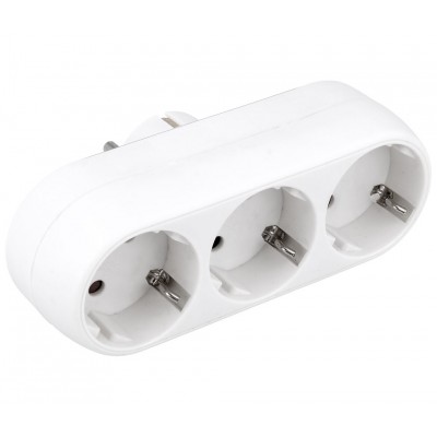 Adaptador de red 1 macho a 3 hembras Schuko (3 unidades)