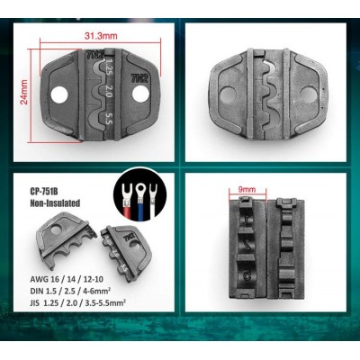 CP-751B Crimpadora para terminales desnudos tubulares de Proskit