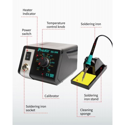 SS-306 Estación de soldadura analógica profesional 75W de Proskit