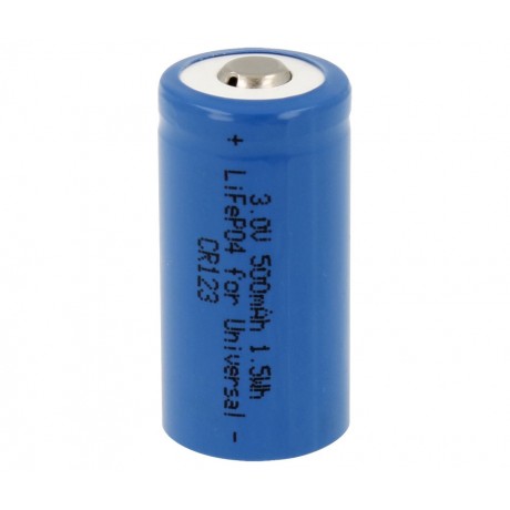 Batería Litio Ferroso LiFeP04 3V/500mAh CR123 Foto y otras (2 unidades)