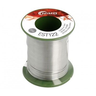 Hilo de estaño Tri-Metal sin plomo 1.0mm 96.5% Sn, 3.0 Ag, 0.5% Cu, Flux 2% FS - EST122
