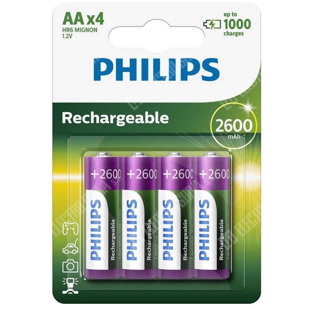 Batería recargable AA 1.2V/2600mAh NI-MH de Philips - AA/RC06 2600Mah Batería recargable AA 1.2V/2600mAh NI-MH de Philips - AA/RC06 2600Mah