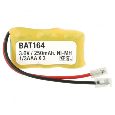 Pack de baterías para Teléfono de 3.6V/250mAh NI-MH - 1/3AAA x 3, Conector universal