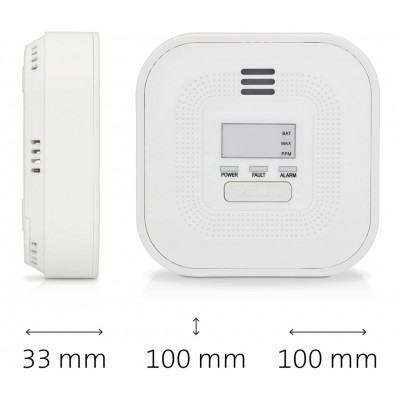 COA-4010 Detector de monóxido de carbono con display y Pila de Alecto