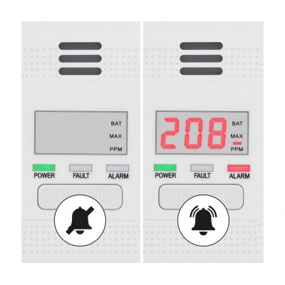 COA-4010 Detector de monóxido de carbono con display y Pila de Alecto