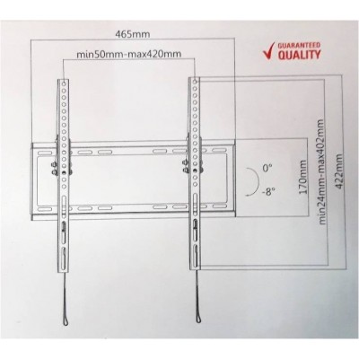 180-0003N Soporte de pared para televisión pantallas planas +8º/32"-70"/35KG