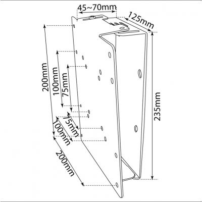 80-0006N.10 Soporte de pared para televisión pantalla plasma negro con inclinación 10º-19~37" vesa: 200X200