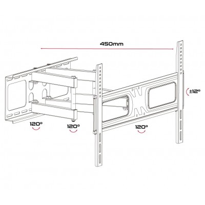 UWM-3280 Soporte para TV LED/TFT de 32" a 80" articulado inclinable