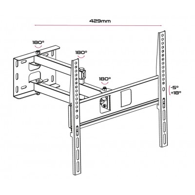 UWM-3255/3 Soporte para TV LED/TFT articulado inclinable de 32" a 55"