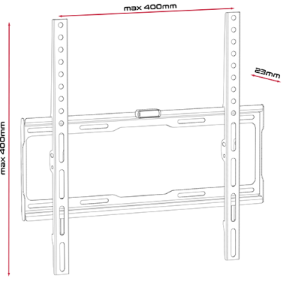 UEL-2355/FIX Soporte de Pared para TV LED/TFT de 23" a 55" Fijo y VESA 400x400