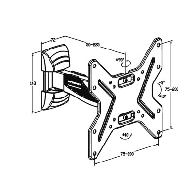 SOP059 Soporte TV con inclinación de 26" a 40" / 5ºc a 10º y giro 180º