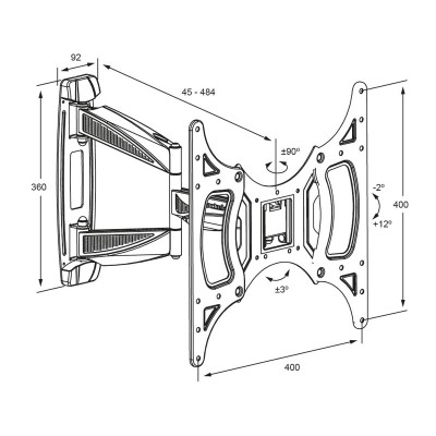 SOP132 Soporte para TV LED/TFT de 26" a 50" articulado inclinable