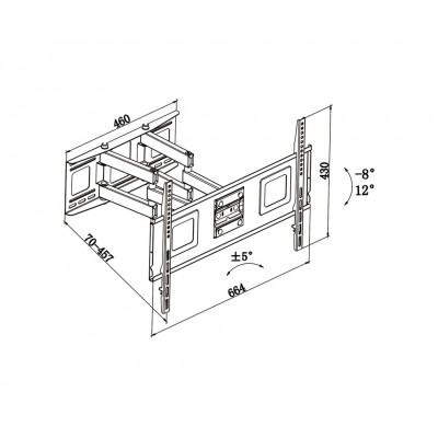 SOP223 Soporte de pared para TV LED/TFT de 36" a 65" inclinable articulado