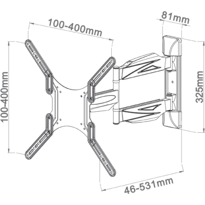 ELB-2642 Soporte para TV LED/TFT de 26" a 42" articulado inclinable