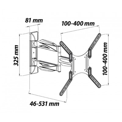 ELB-2642 Soporte para TV LED/TFT de 26" a 42" articulado inclinable