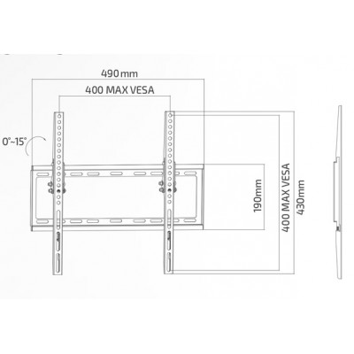 SUPSTV005 Soporte de pared para LCD/LED/PLASMA sencillo de 32"-55"/35KG VESA 400x400