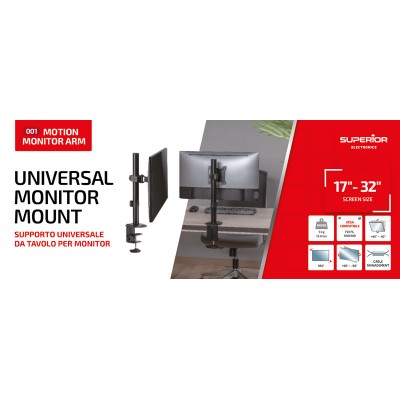 SUPSPC001 Soporte de Mesa para 1 monitores 17"-32" VESA  VESA: 75/100